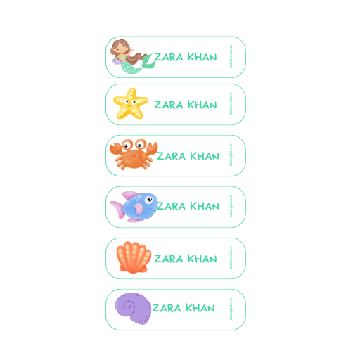 Mermaid Personalized Clothes Stickers