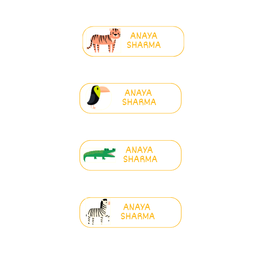 Wild Animals Personalized Clothes Stickers