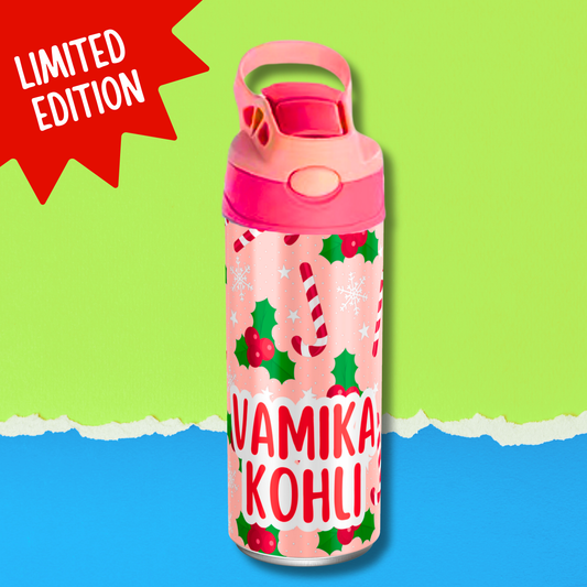 Limited Edition Premium Bento Lunch Box & Water Bottle - Candy Cane (Peach)