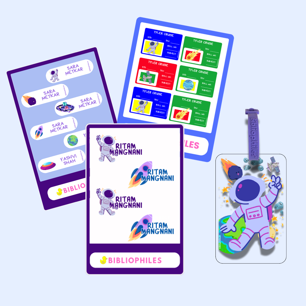 Starting the School Combo - Space (Transparent Labels Bag Tag Cloth Labels Book Labels)