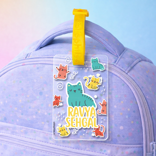 Luggage Tag - Kitty Cats (Transparent Tag)