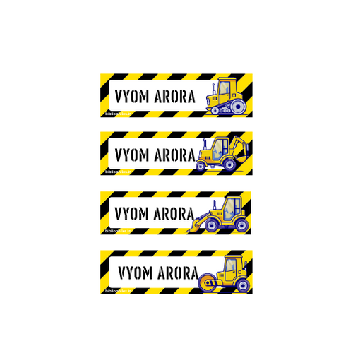 Construction Personalised Waterproof Stickers