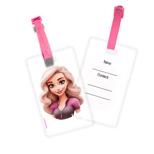Writable Bag Tags - Cute Girl  ( Pack of 2)