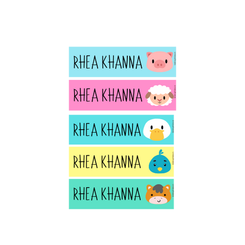 Farm Animals Waterproof Personalized Stickers