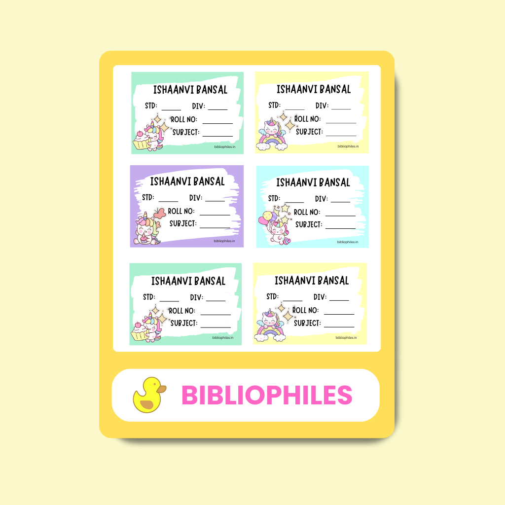 Unicorn Book Labels | Personalised Premium Labels