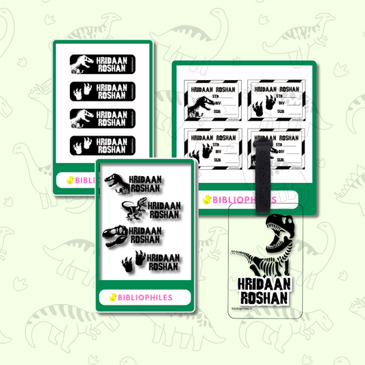 Starting the School Combo - Jurassic (Transparent Label Bag Tag Cloth Labels Book Labels)