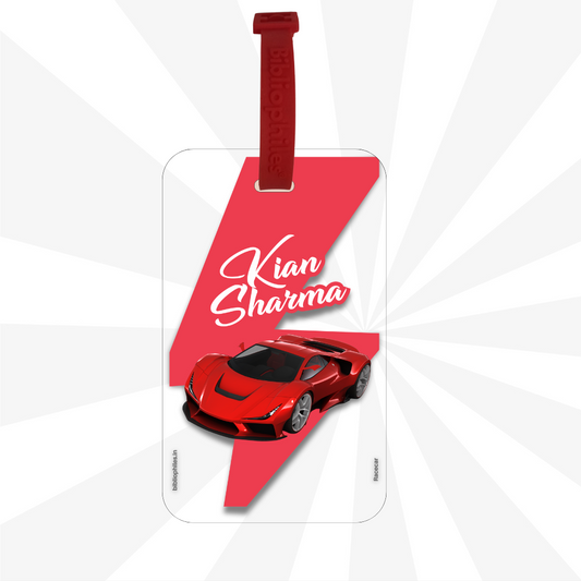 Luggage Tag - Race Car (Transparent Tag)