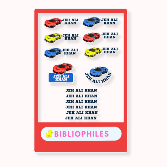 Mix Transparent Labels (Pack of 14 Labels) - Race Car