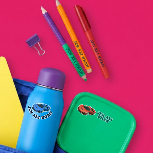 Mix Transparent Labels (Pack of 14 Labels) - Race Car