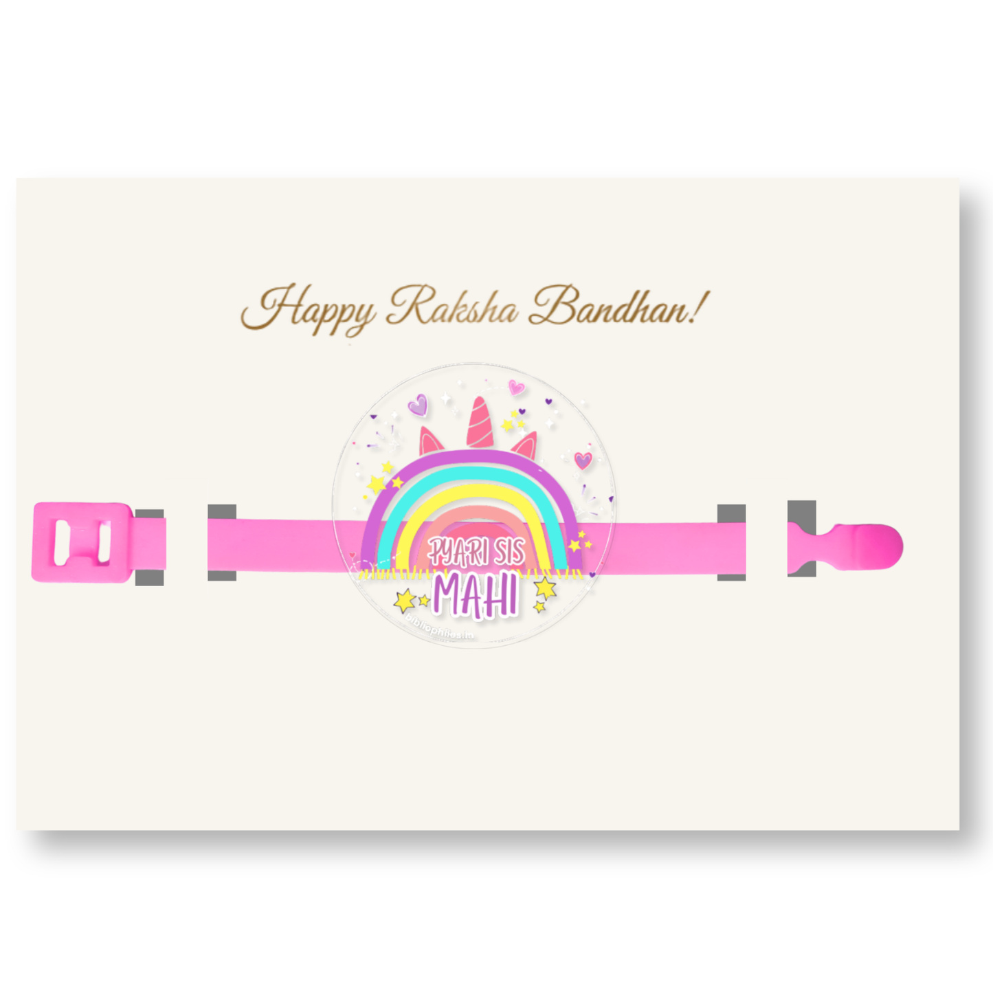 Rainbow Waterbottle | Rakhi | Greeting Card - Raksha Bandhan Combo
