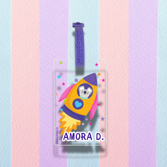 Luggage Tag - Rocket (Transparent Tag)