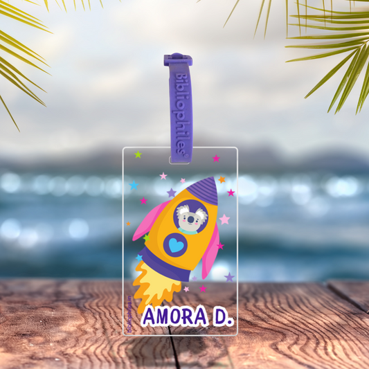 Luggage Tag - Rocket (Transparent Tag)