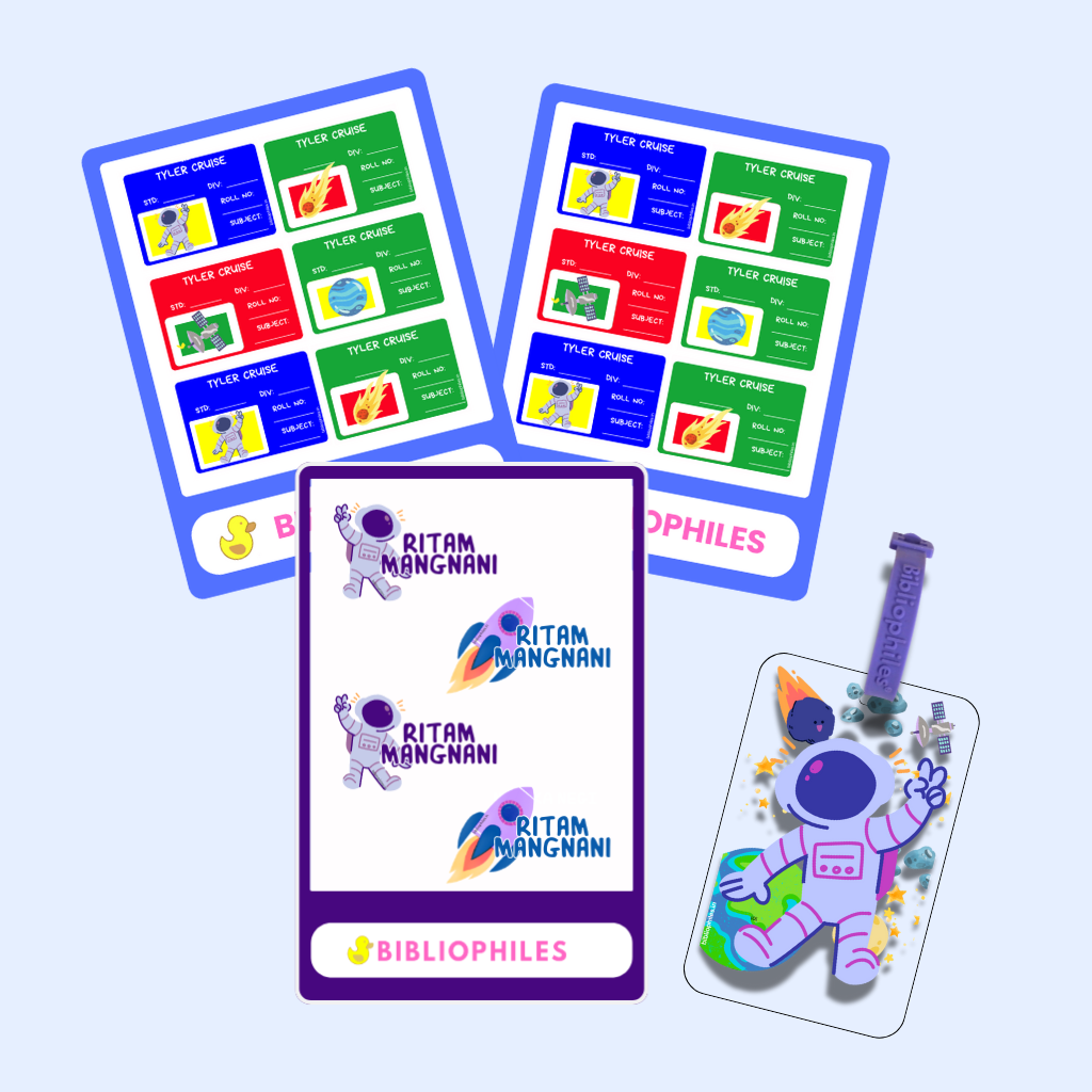 Back to School Combo - Space ( Transparent Bag Tag Book Labels)