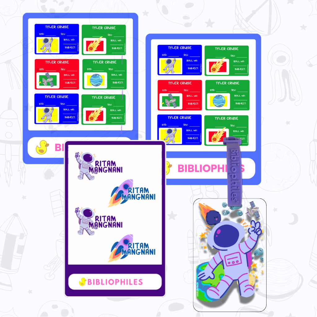 Back to School Combo - Space ( Transparent Bag Tag Book Labels)