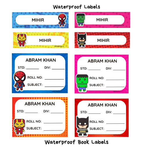 Superheroes Combo Waterproof Personalized Stickers