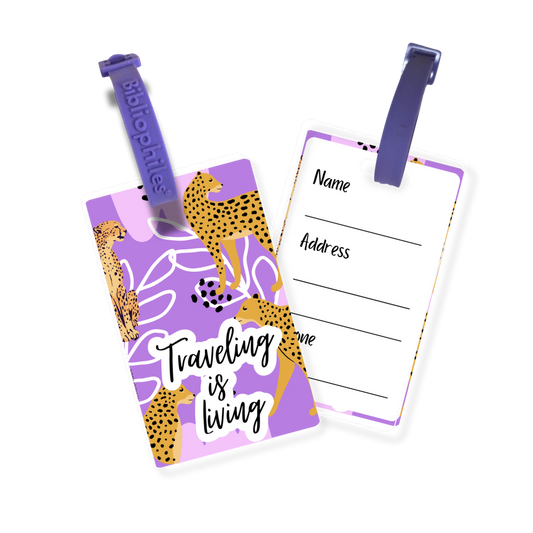 Writable Bag Tags - Travelling is Living  ( Pack of 2)