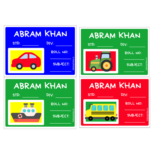 Vehicles Book Labels | Personalised Premium Labels