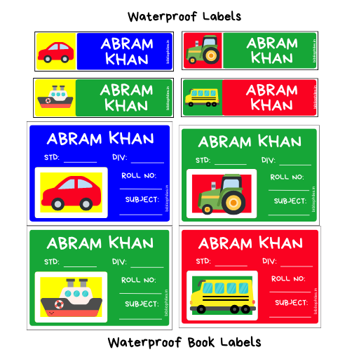 Vehicles Combo Waterproof Personalized Stickers