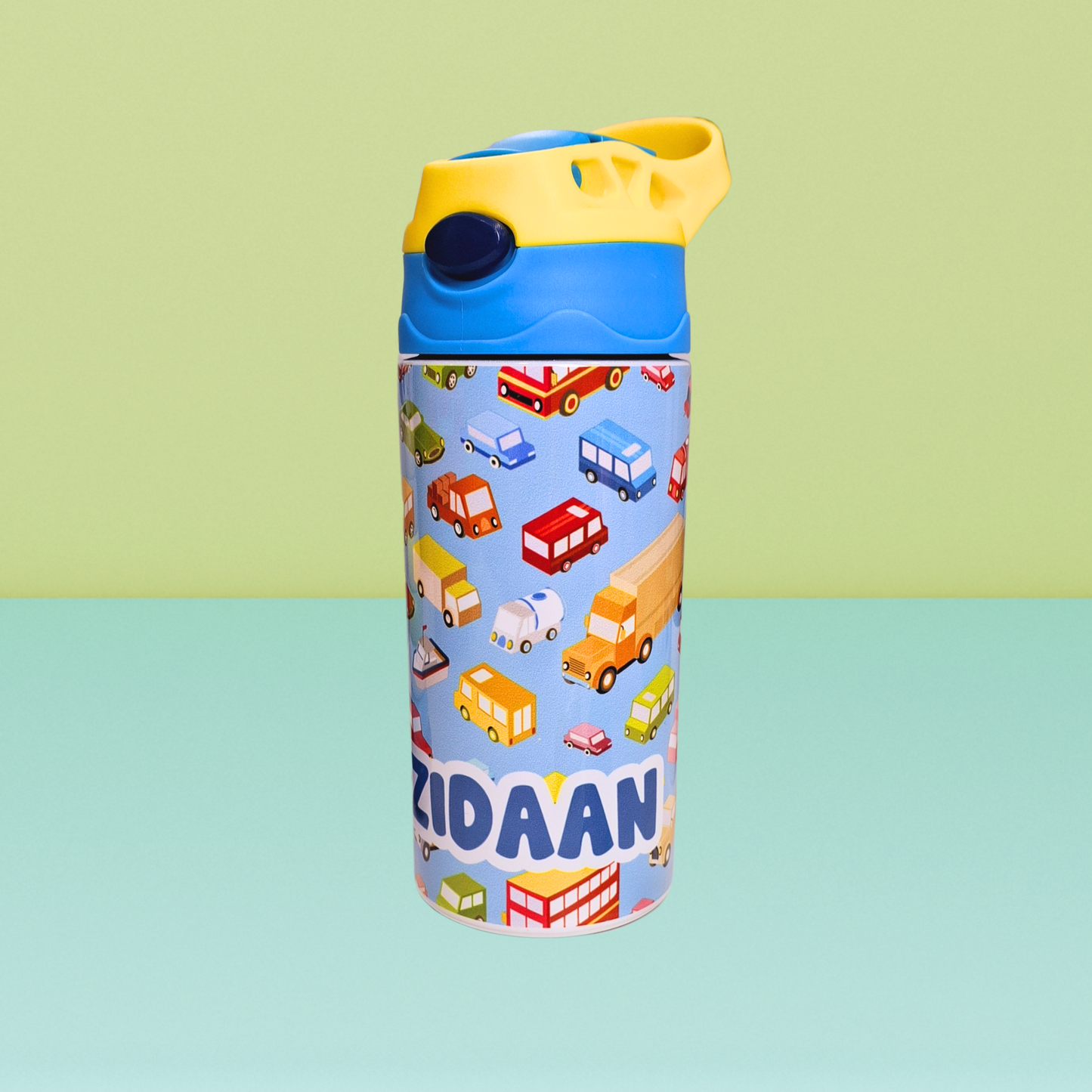 Premium Bento Lunch Box & Water Bottle - Vehicles