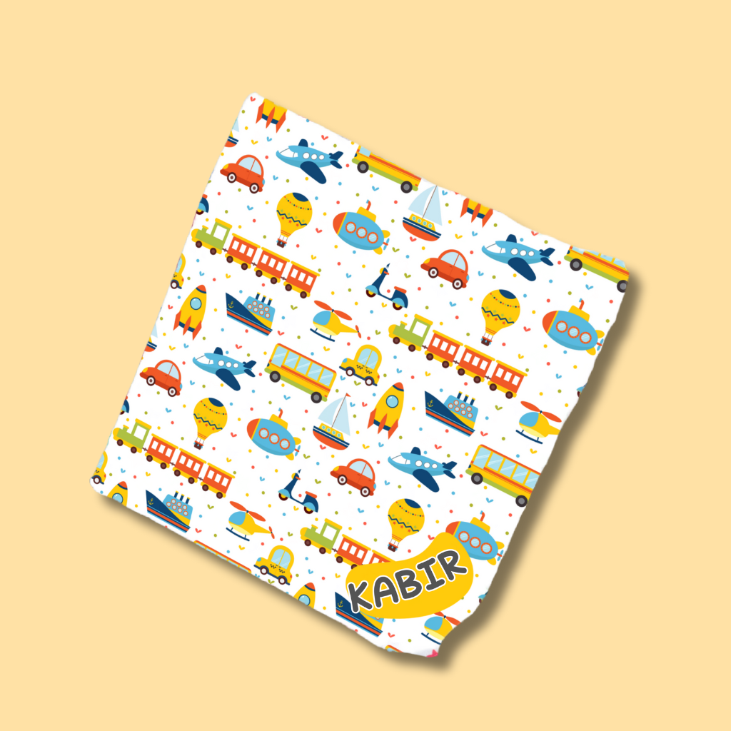 Personalised Muslin Handkerchief Set - Adventure (Pack of 3) with Name Labels