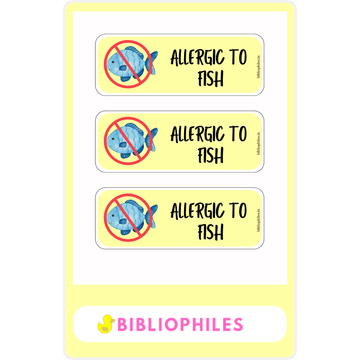 Allergy Labels - Fish - Bibliophiles