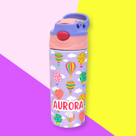 Balloons Personalised Water Bottle (Balloon- Purple)