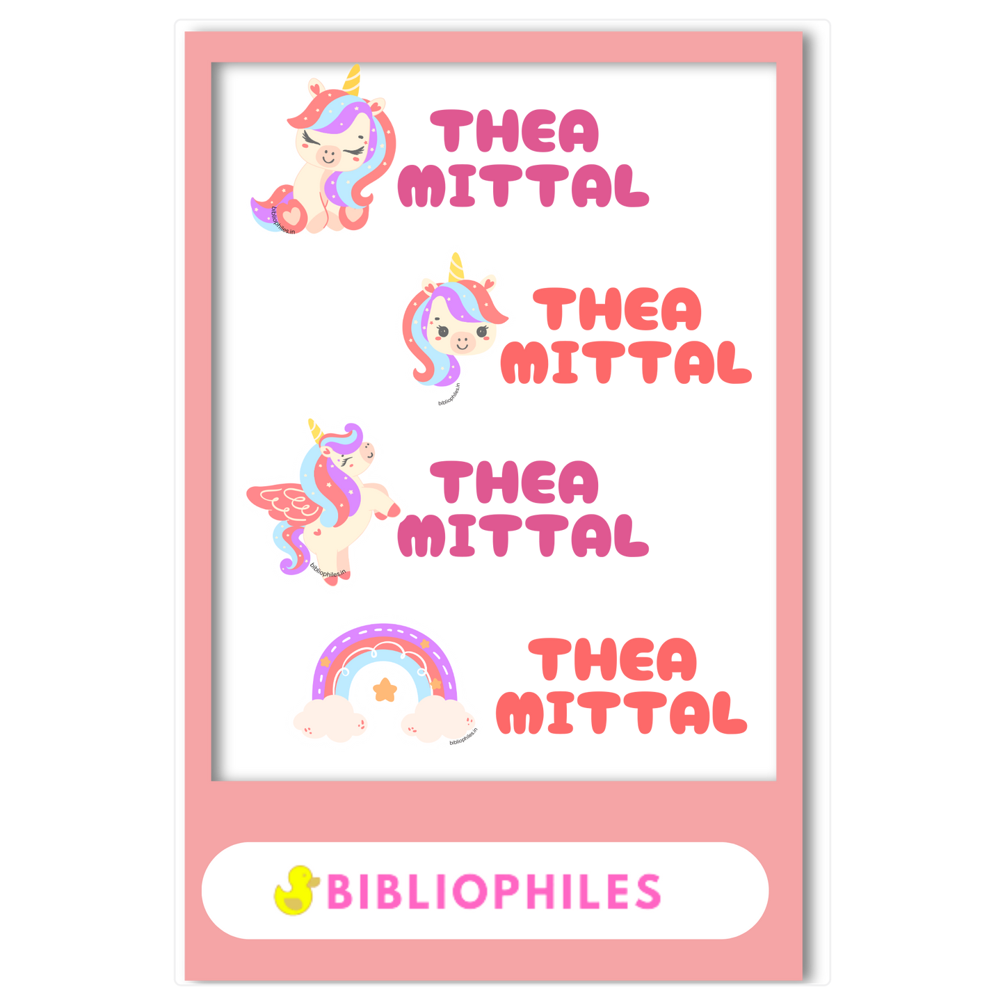 Transparent Labels - Baby Unicorn (Personalised)
