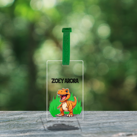 Luggage Tag - Dinosaur (Transparent Tag)