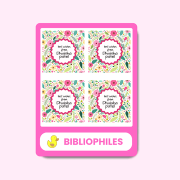 Flowers Personalised Gift Tag Stickers - Bibliophiles