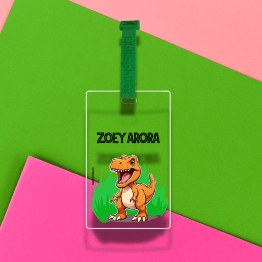 Luggage Tag - Dinosaur (Transparent Tag) - Bibliophiles