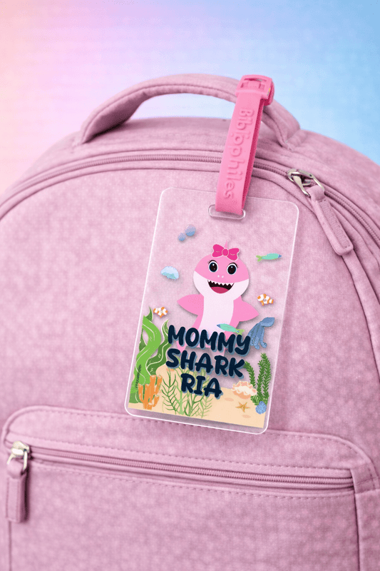 Luggage Tag - Mummy Shark (Transparent Tag) - Bibliophiles