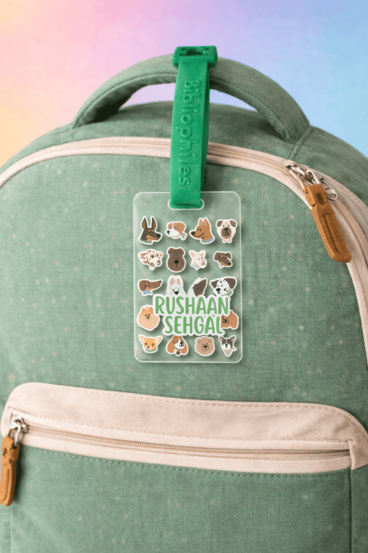 Luggage Tag - Puppies (Transparent Tag) - Bibliophiles