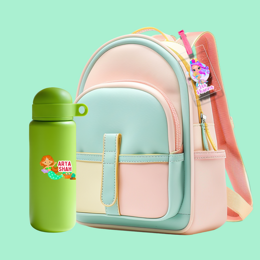 Starting the School Combo - Mermaid (Transparent Label Bag Tag Cloth Labels Book Labels)