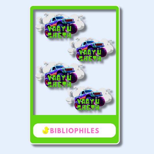 Transparent Labels - Monster Truck (Personalised)