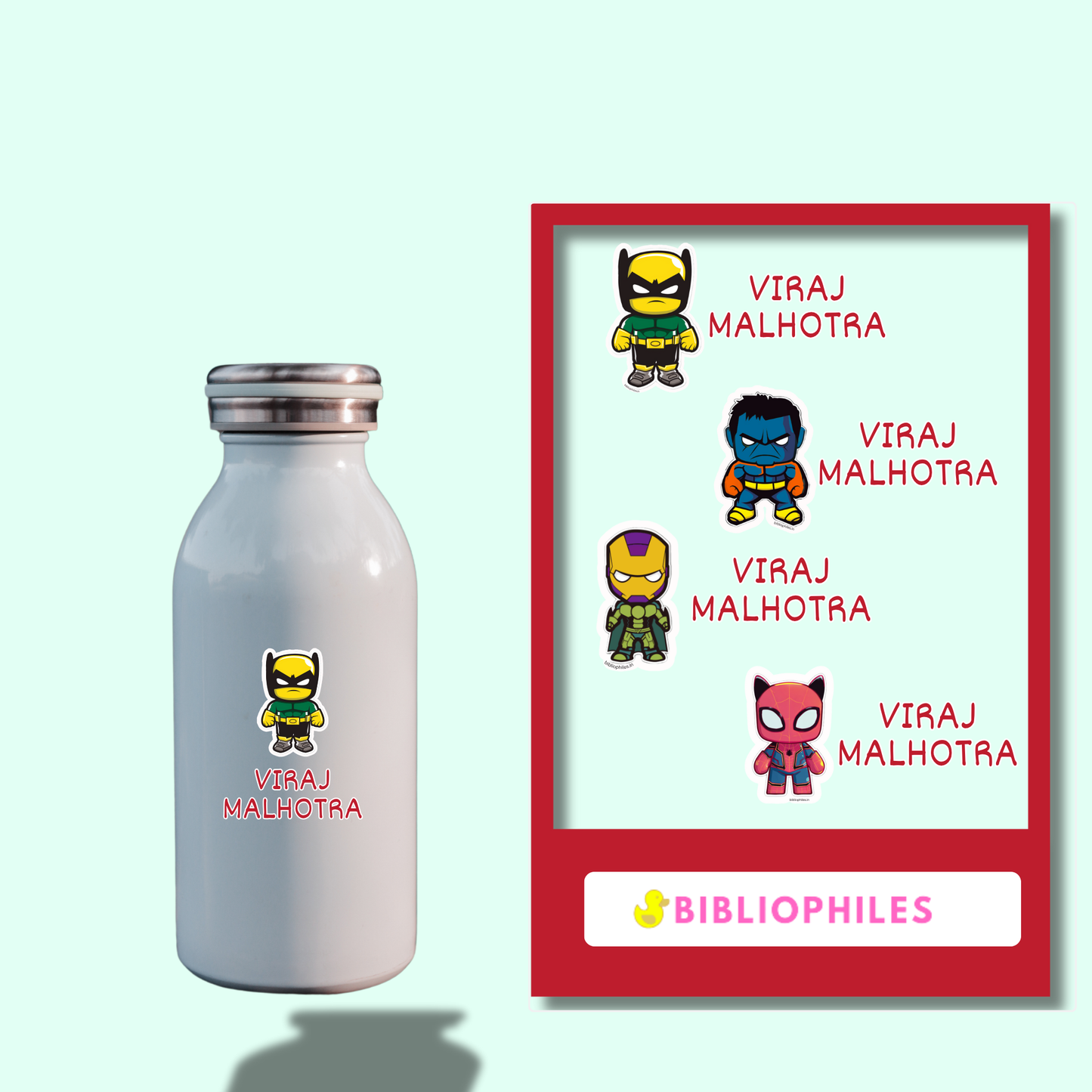Back to School Combo - Superhero Z ( Transparent Bag Tag Book Labels)