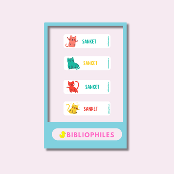 Personalised Clothes Stickers - Kitty Cats - Bibliophiles