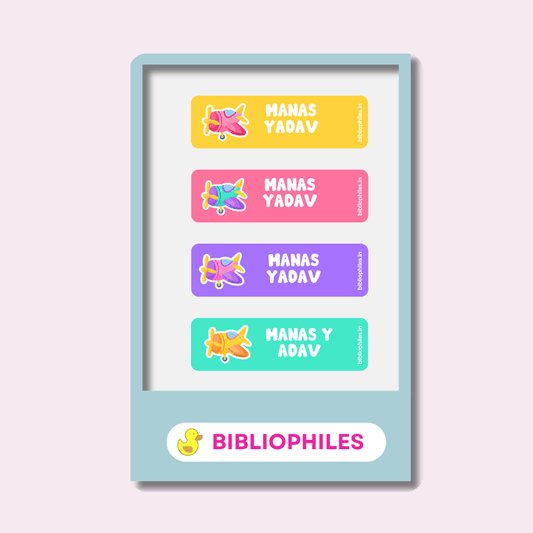 Personalised Clothes Stickers - Planes - Bibliophiles