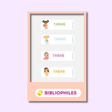 Personalised Clothes Stickers - Strawberry Girls - Bibliophiles