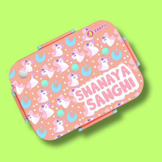 Premium Bento Lunch Box - Unicorn Peach