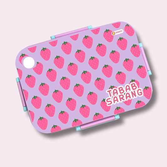 Premium Bento Lunch Box - Strawberry Girls (Purple) - Bibliophiles