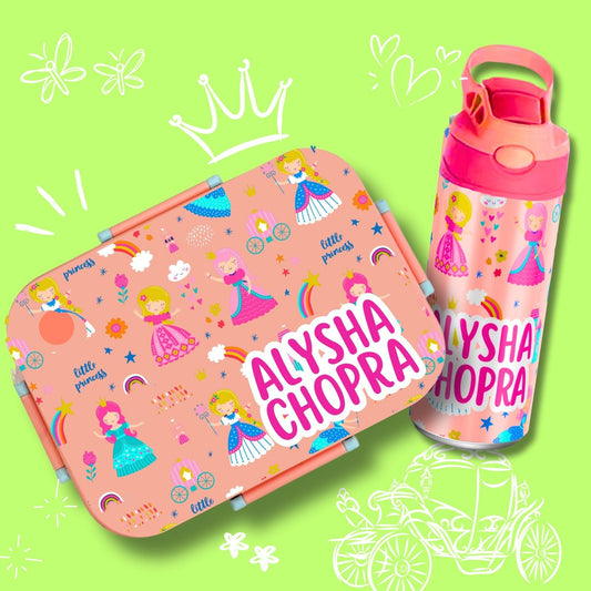 Premium Bento Lunch Box & Water Bottle - Little Lady - Bibliophiles