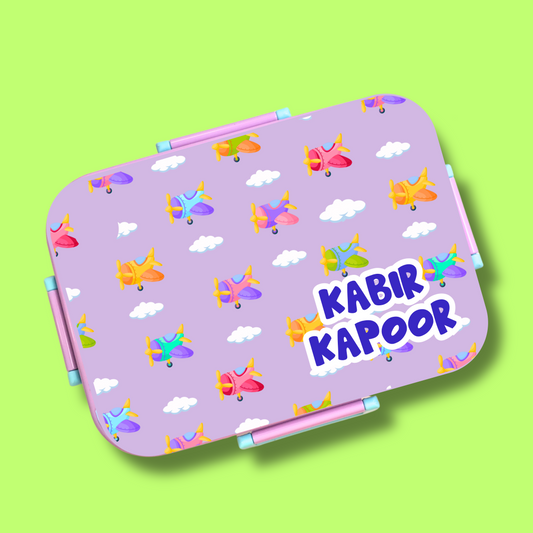 Premium Bento Lunch Box - Planes Purple