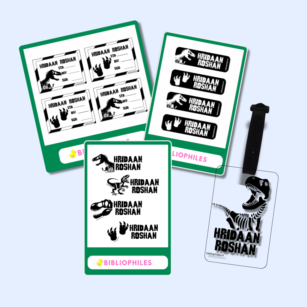 Starting the School Combo - Jurassic (Transparent Label Bag Tag Cloth Labels Book Labels) - Bibliophiles