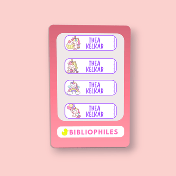 Starting the School Combo - Unicorn (Transparent Labels Bag Tag Cloth Labels Book Labels) - Bibliophiles