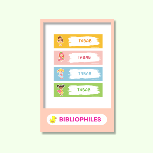 Strawberry Girls Customized Waterproof Labels - Bibliophiles