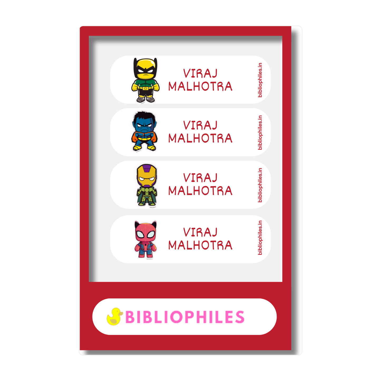 Starting the School Combo - Superhero Z (Transparent Label Bag Tag Cloth Labels Book Labels)