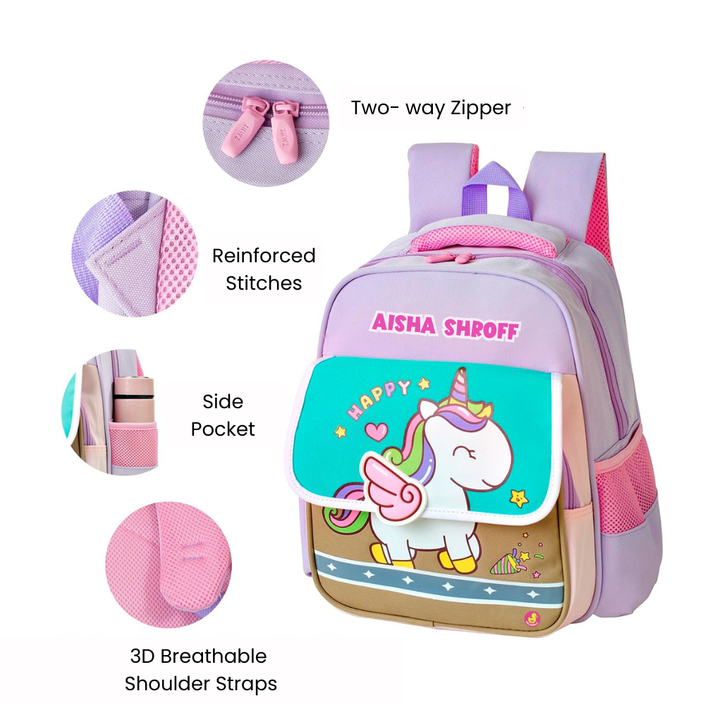 Personalised Schoolbag for Kids (Unicorn)