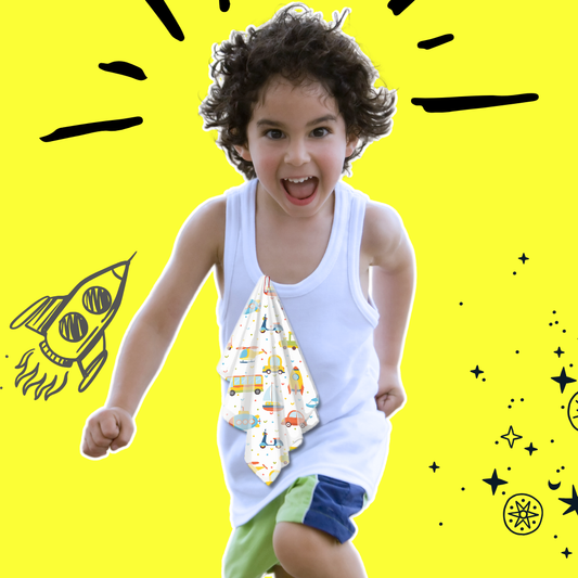 Personalised Muslin Handkerchief Set - Adventure (Pack of 3) with Name Labels