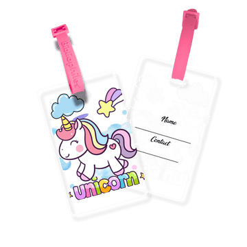 Writable Bag Tags - Baby Unicorn ( Pack of 2) - Bibliophiles