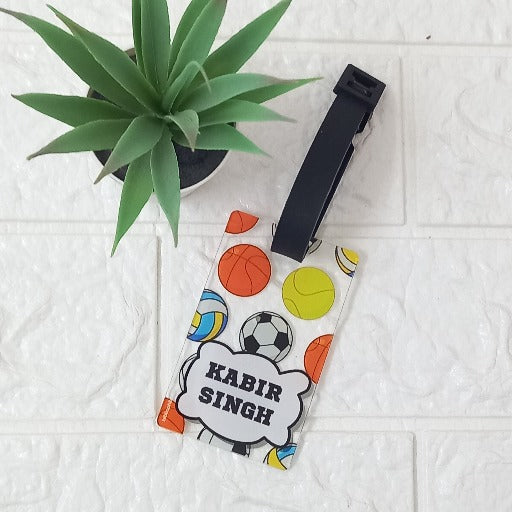 Luggage Tag - Football (Transparent Tag)